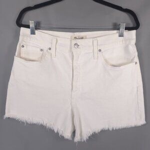 NWT Madewell Denim‎ Jean Shorts White Raw Hem J2509 Size 32